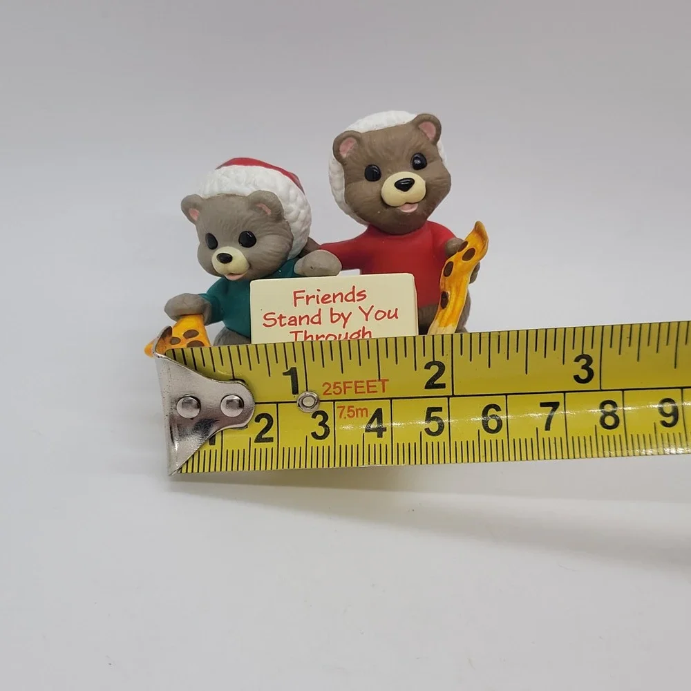 Vintage 1994 Hallmark Keepsake Ornament Friends Stand by You Bears Pizza Clip-On